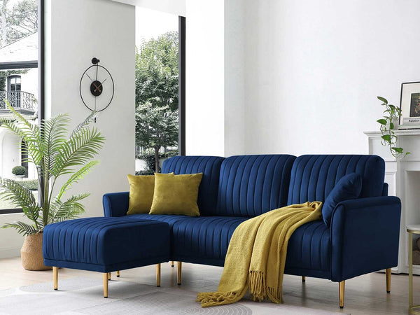 LuxeVista Three Seater Sofa with Ottoman