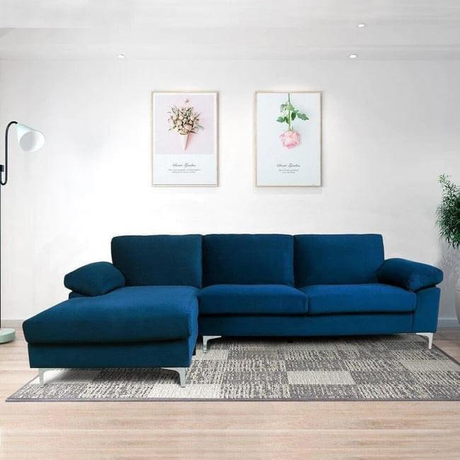 Davide L Shape Sofa Blue