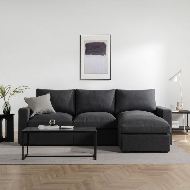 Kanon L Shape Sofa Black