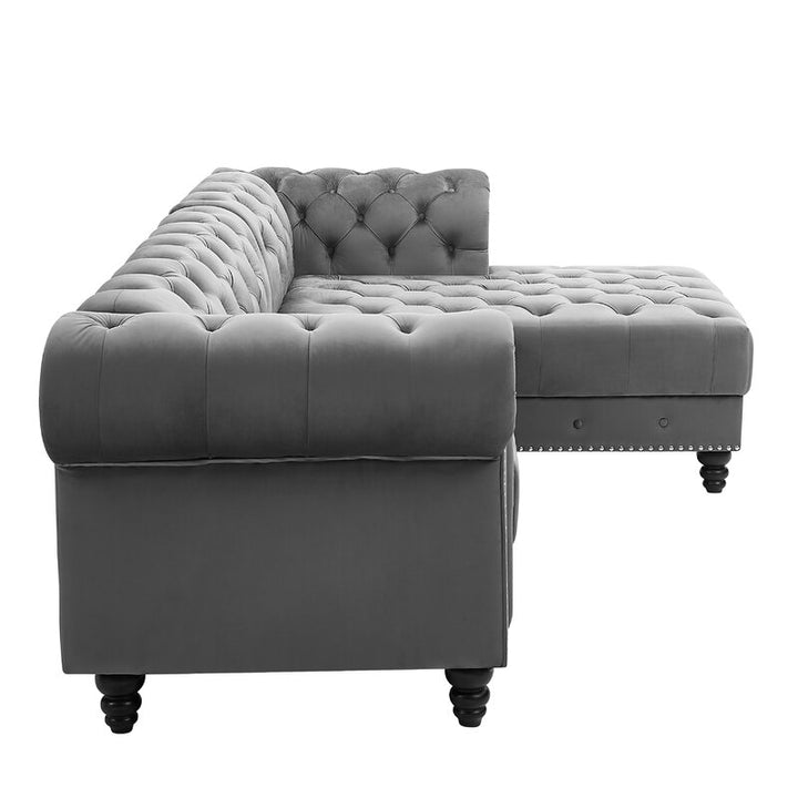 Yuri L Shape Sofa grey