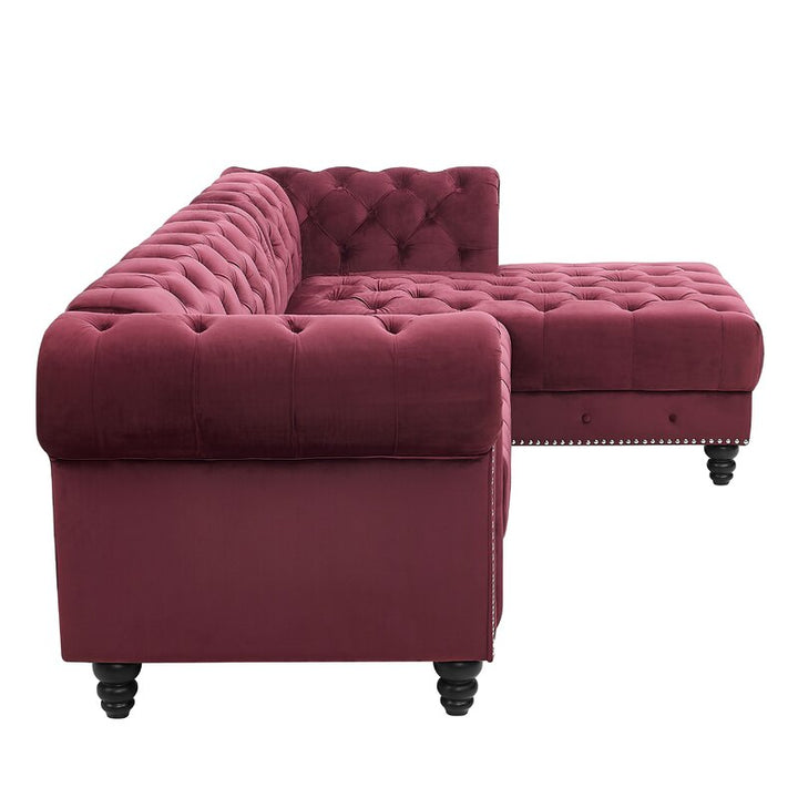 Yuri L Shape Sofa wine red