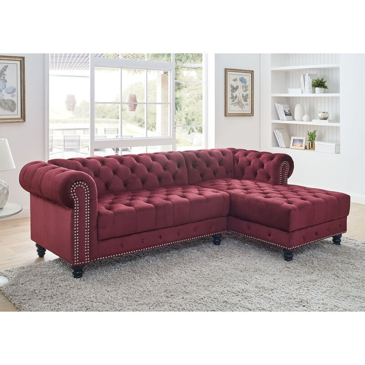 Yuri L Shape Sofa wine red