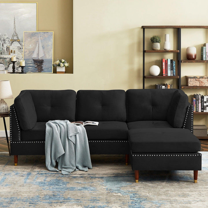 Orchid L Shape Sofa Black