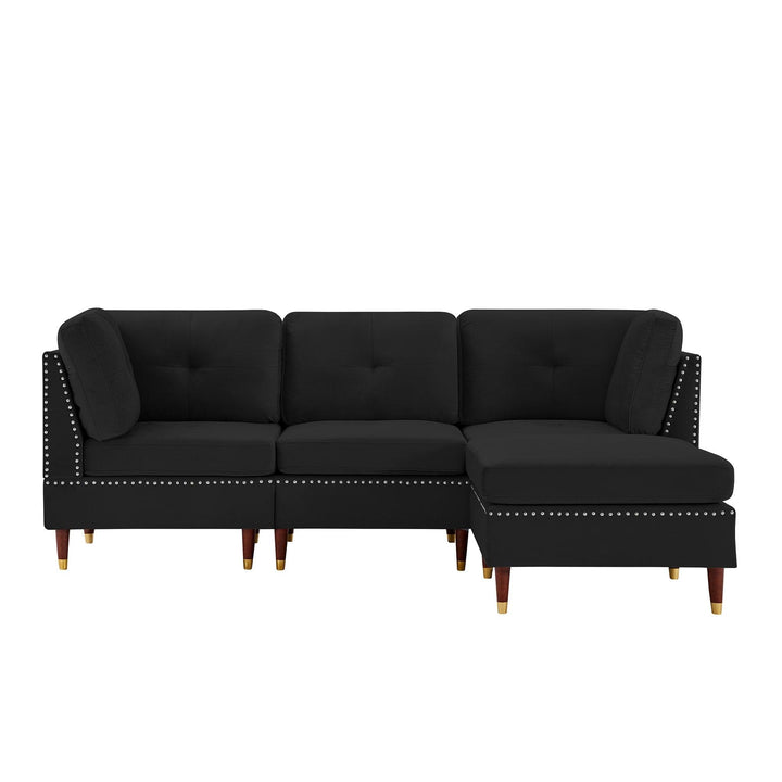 Orchid L Shape Sofa Black