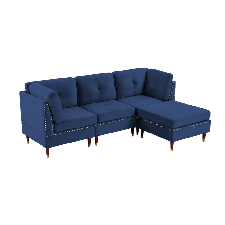 Orchid L Shape Sofa Blue